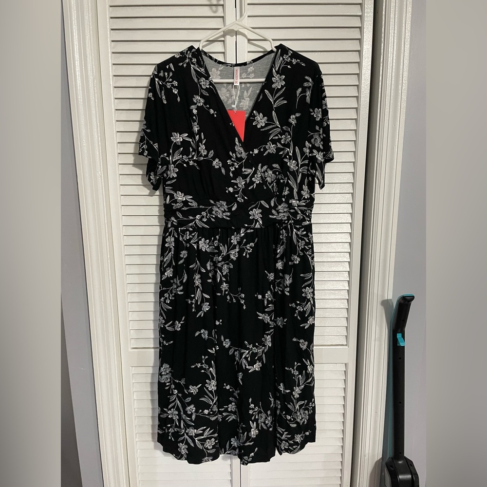 Floral Black Dress